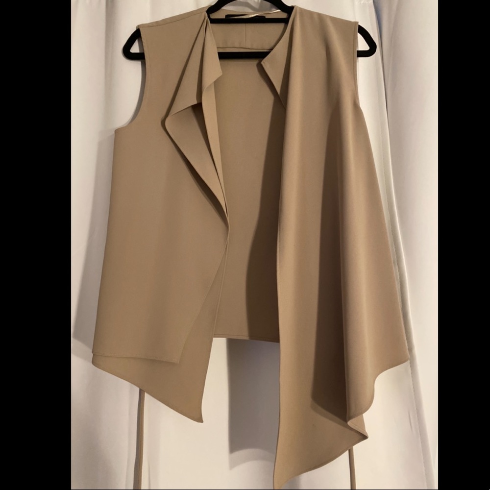 Zara Asymmetrical Vest in Nude